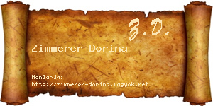 Zimmerer Dorina névjegykártya
